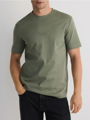 Reserved - T-shirt regular z merceryzowanej bawełny - jasnozielony