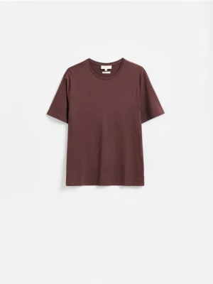 Reserved - T-shirt regular z modalem - bordowy