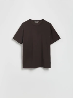 Reserved - T-shirt regular z modalem - ciemnobrązowy