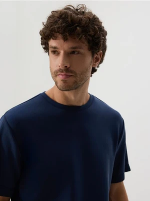 Reserved - T-shirt regular z modalem - granatowy