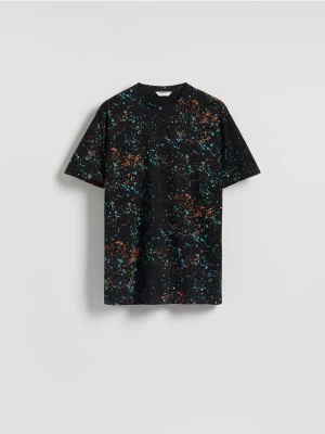 Reserved - T-shirt regular z nadrukiem allover - czarny