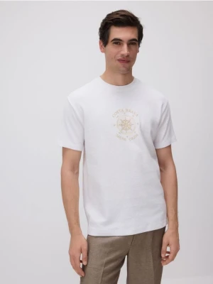 Reserved - T-shirt regular z nadrukiem - biały