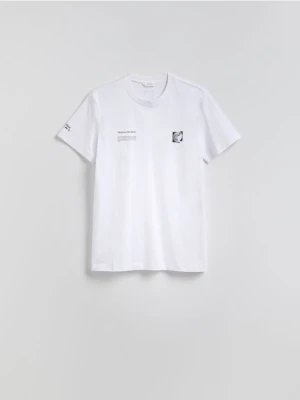 Reserved - T-shirt regular z nadrukiem - biały