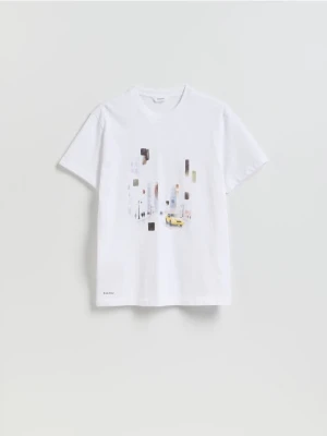 Reserved - T-shirt regular z nadrukiem - biały
