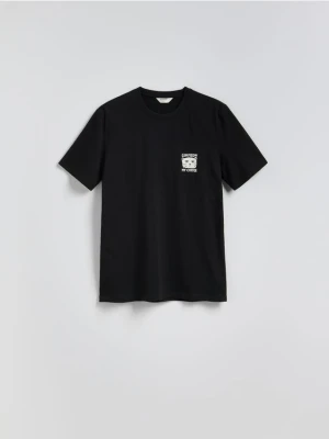 Reserved - T-shirt regular z nadrukiem - czarny
