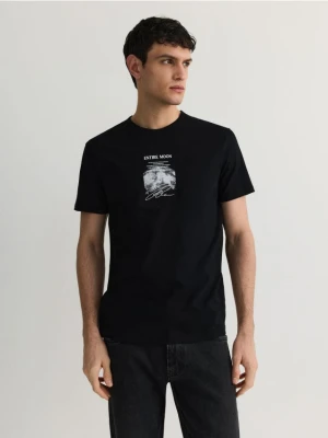 Reserved - T-shirt regular z nadrukiem - czarny