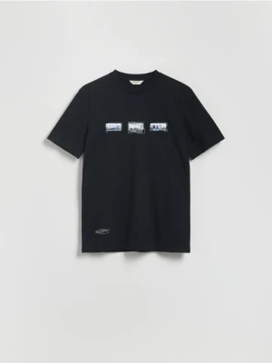 Reserved - T-shirt regular z nadrukiem - czarny