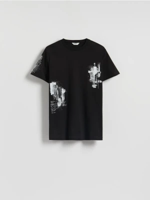 Reserved - T-shirt regular z nadrukiem - czarny