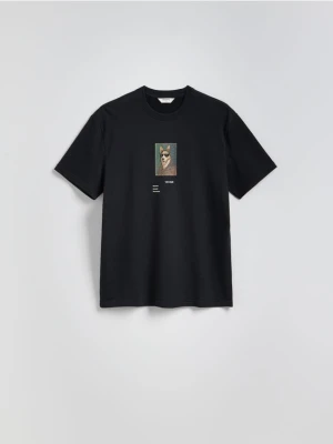 Reserved - T-shirt regular z nadrukiem - czarny