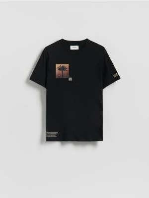 Reserved - T-shirt regular z nadrukiem - czarny