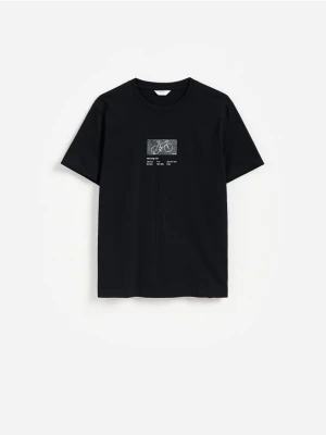 Reserved - T-shirt regular z nadrukiem - czarny