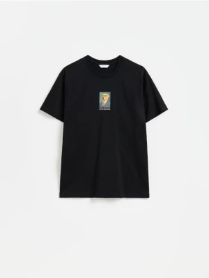 Reserved - T-shirt regular z nadrukiem - czarny