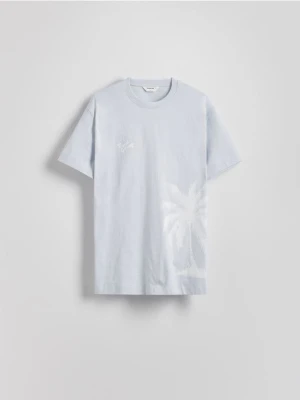 Reserved - T-shirt regular z nadrukiem - jasnoniebieski