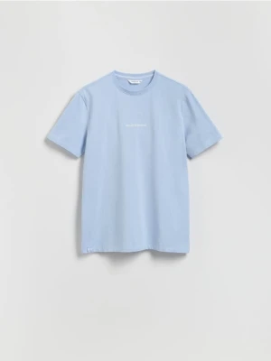 Reserved - T-shirt regular z nadrukiem - jasnoniebieski