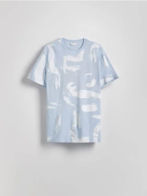 Reserved - T-shirt regular z nadrukiem - jasnoniebieski