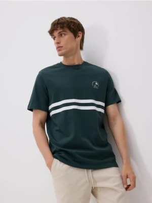 Reserved - T-shirt regular z nadrukiem - morski