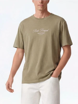 Reserved - T-shirt relaxed z nadrukiem na plecach - jasny zielony