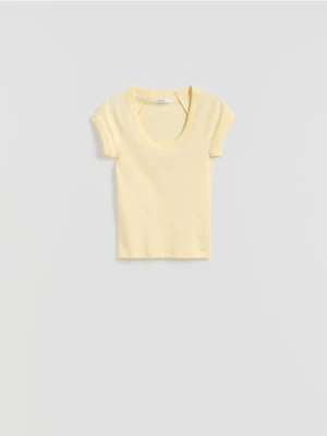 Reserved - T-shirt slim fit - jasnożółty