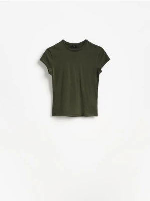 Reserved - T-shirt slim fit - oliwkowy