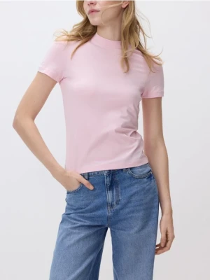 Reserved - T-shirt slim fit - pastelowy róż