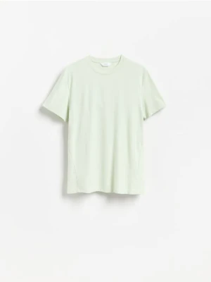 Reserved - T-shirt slim fit z dodatkiem wiskozy - jasnozielony
