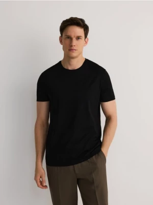 Reserved - T-shirt slim fit z modalem - czarny