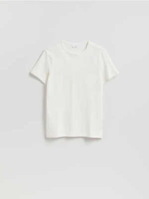 Reserved - T-shirt slim fit - złamana biel