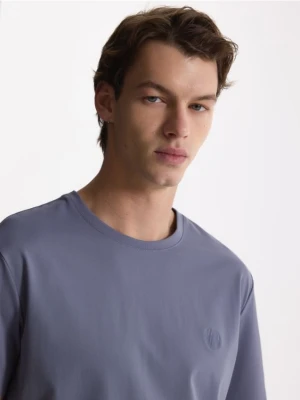 Reserved - T-shirt slim z merceryzowaną bawełną - szary