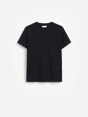 Reserved - T-shirt slim z bawełny pima - czarny