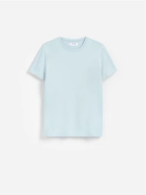 Reserved - T-shirt slim z bawełny pima - jasnoturkusowy