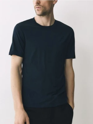 Zdjęcie produktu Reserved - T-shirt slim z wełny merino - granatowy