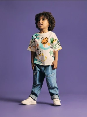 Reserved - T-shirt SmileyWorld® - złamana biel