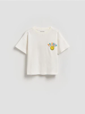 Reserved - T-shirt SmileyWorld® - złamana biel