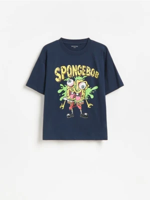Reserved - T-shirt SpongeBob - granatowy
