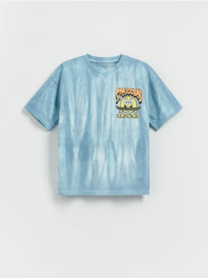 Reserved - T-shirt SpongeBob - złamana biel