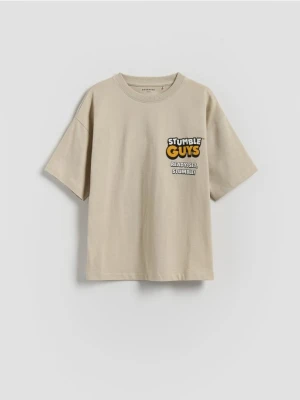 Reserved - T-shirt Stumble Guys - beżowy