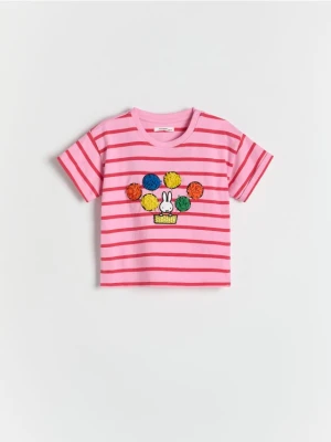 Reserved - T-shirt w paski Miffy - wielobarwny