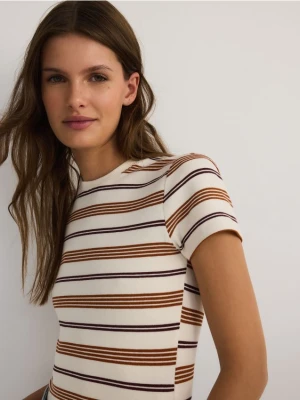 Reserved - T-shirt w paski - wielobarwny