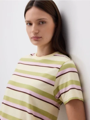 Reserved - T-shirt w paski - wielobarwny