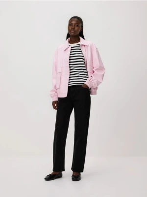 Reserved - T-shirt w paski z nadrukiem - wielobarwny