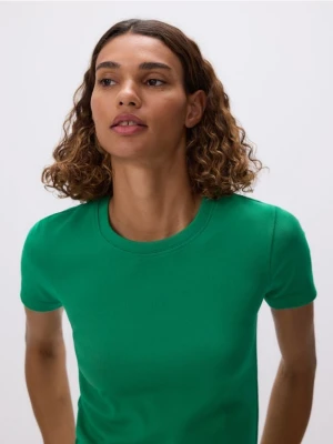 Reserved - T-shirt w prążek - zielony