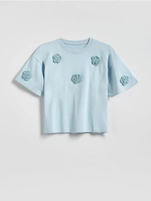 Reserved - T-shirt z aplikacją - jasnoniebieski