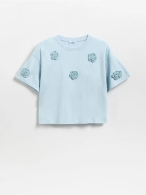 Reserved - T-shirt z aplikacją - jasnoniebieski