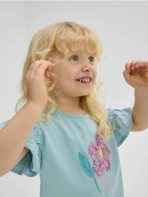 Reserved - T-shirt z aplikacją - jasnozielony