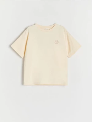 Reserved - T-shirt z aplikacją - jasnożółty