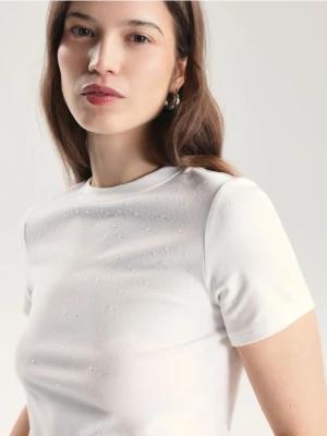 Zdjęcie produktu Reserved - T-shirt z aplikacjami - biały