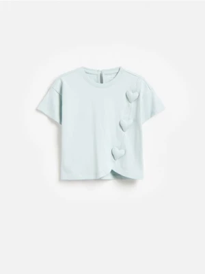 Reserved - T-shirt z aplikacjami - jasnozielony