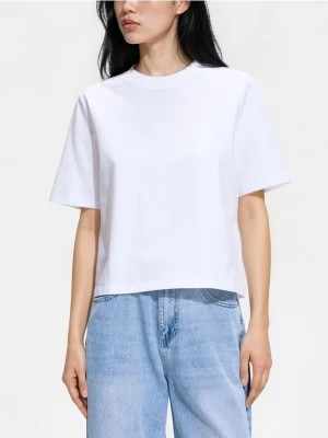 Reserved - T-shirt z bawełną - biały