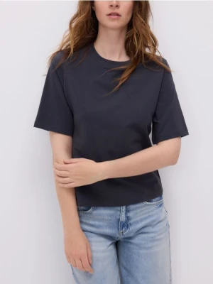 Reserved - T-shirt z bawełną - ciemnoszary