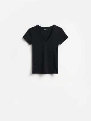 Reserved - T-shirt z bawełną - czarny